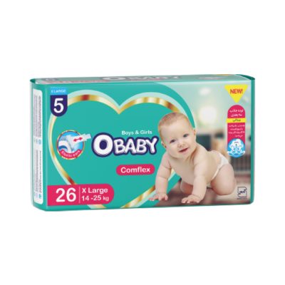پوشک کامل کامفلکس( کشی + 3D ) OBABY دوبل سایز خیلی بزرگ 26عددی(۶بسته)