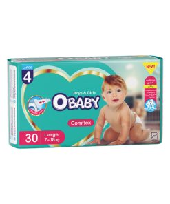 پوشک کامل کامفلکس( کشی + 3D ) OBABY دوبل سایز بزرگ 30 عددی(6بسته)