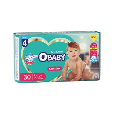 پوشک کامل کامفلکس( کشی + 3D ) OBABY دوبل سایز بزرگ 30 عددی(6بسته)